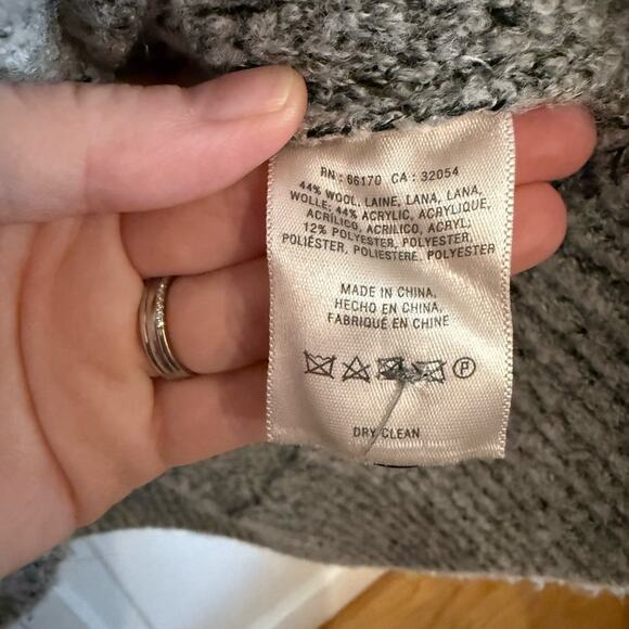 Anthropologie Angel of the North Grey Wool Blend Chunky Knit Cowl Neck Sweater - Picture 6 of 8